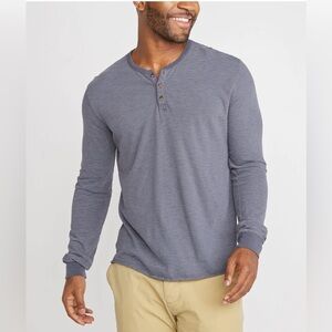 Marine Layer Men's Ink White Striped Button Long Sleeve Henley NWT L/XL #1622